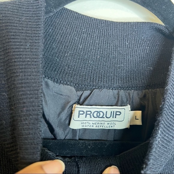 🌹Proquip Black Water Repellent 100% Merino Wool Sweater Mens Large Outdoor Work - Picture 4 of 7